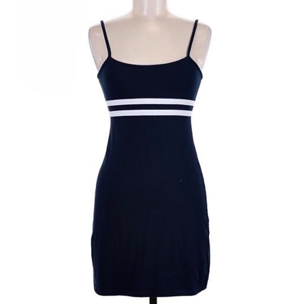 Navy and White Brandy Melville Lillian Dress